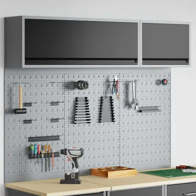 vidaXL Set dulap de unelte 5 buc. Negru Oțel vopsit electrostatic