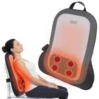 Husa de masaj cu incalzire iHunt SPA BackMaster Shiatsu, pentru scaun, masaj complet spate, gat si fese, Tehnologie Shiatsu, Telecomanda, Auto Acasa