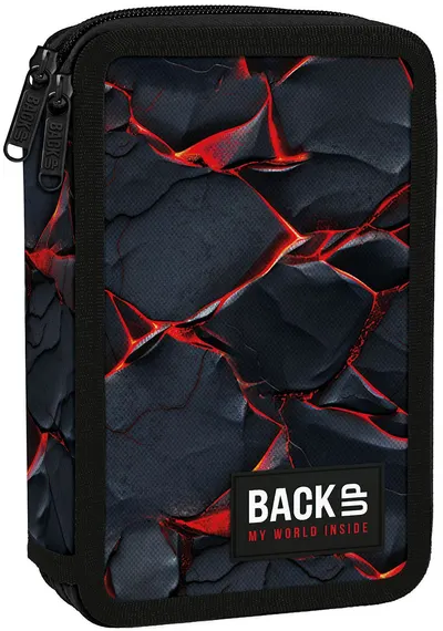 Penar cu rechizite BackUp DW - Magma, cu 2 fermoare