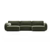 Colțar verde extensibil/cu spațiu de depozitare cu tapițerie din chenille (în formă de "U") Tonale – Cosmopolitan Design