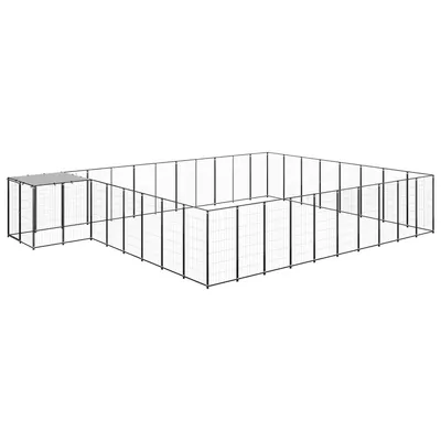 Gossi padoc pentru caini, negru, 25,41 m2, otel