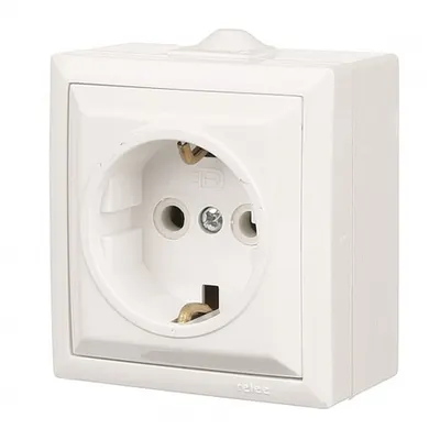 Priza Simpla Ceramica cu Cp, E 45471 - montaj aparent