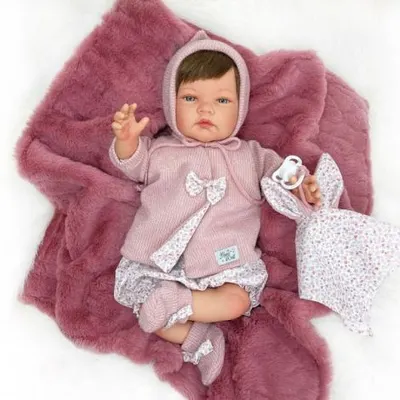 Papusa Nines D Onil, Celia, nou-nascut, premium, cu par, cu miros de vanilie, 1700 gr, 48 cm