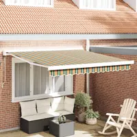 Gossi marchiza retractabila automata verde si galben 300x250 cm, Gossi tesatura de inlocuire pentru marchiza 3x2,5 m cadru verde si galben