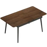 HOMCOM Masă extensibilă de dining, 130-160 cm, finisaj nuc deschis | Aosom Romania