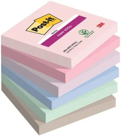 Note lipicioase autoadezive Post-it - Super Sticky, 6 pachete x 90 de coli