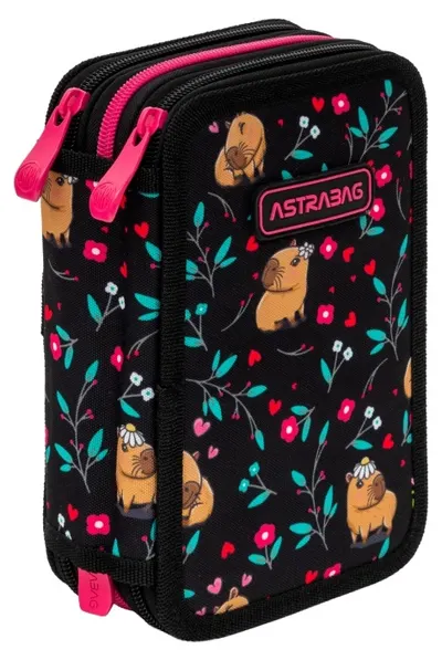 Penar cu rechizite Astra Flower Capy - 3 fermoare