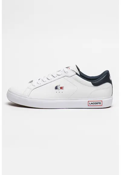 Pantofi sport de piele cu motiv logo Powercourt - Alb