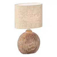 Veioză maro/bej din ceramică cu abajur textil (înălțime 39 cm) Tobse – Fischer & Honsel