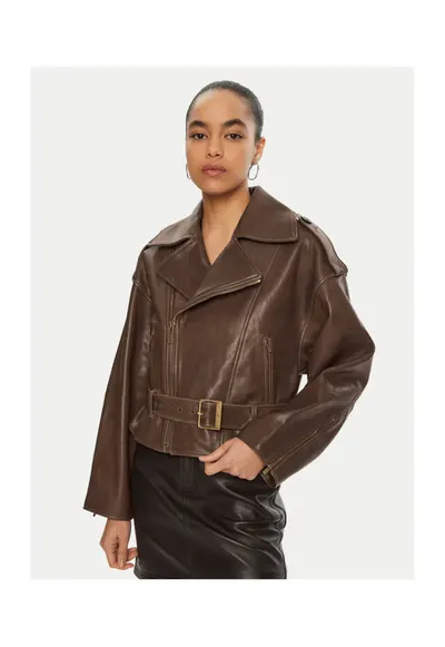 Geaca dama - 304760150 - Piele naturala - Maro - Maro