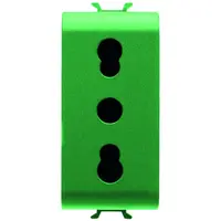 Priza Standard Italiana 250v C.a. - pentru Linii Dedicate - 2p+e 16a cu Amperaj Dublu - P11-P17 - 1 Modul - Verde - Antibacterian - Chorusmart