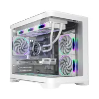 Carcasa 1stPLAYER® Gaming UV6, ARGB, Cube-Tower, M-ATXITX, fara sursa, culoare alba