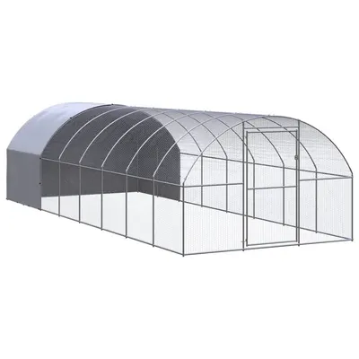 Gossi cotet de gaini pentru exterior, 3x8x2 m, otel zincat