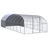 Gossi cotet de gaini pentru exterior, 3x8x2 m, otel zincat