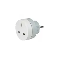 British to French/German standard adaptor - 2P+E - 16/13 A - safety shutters - alb