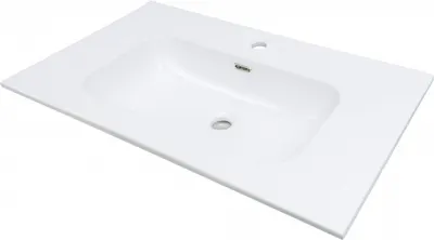 Lavoar baie incastrat, ceramic, cu gaura pentru baterie, 81x46.2 cm, alb, Deante Tubo