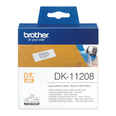 Banda de etichete Brother DK-11208, 38x90mm, 400 etichete rola, pentru imprimanta sau aparat etichetare brother