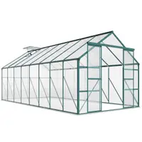 Outsunny Seră din Aluminiu, Seră de Grădină din Policarbonat pentru Plante, Legume, Fructe, 244x500x216 cm, Transparentă | Aosom Romania