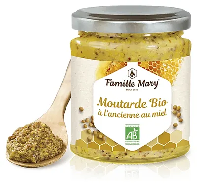 Muștar bio cu miere, 150 g, Famille Mary