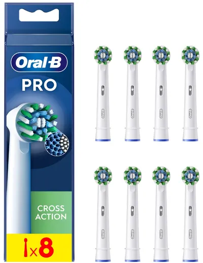 Capete de rezervă Oral-B - Cross Action, 8 bucăți, alb