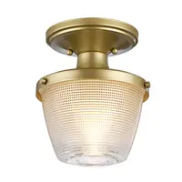 Corp de iluminat decorativ pentru exterior, Dublin 1 Light Semi-Flush Mount – Painted Natural Brass