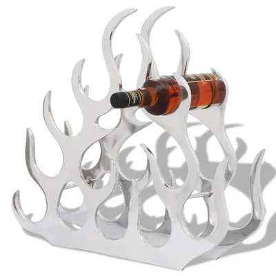vidaXL Suport sticle de vin pentru 11 sticle, argintiu, aluminiu