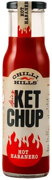 Ketchup gourmet cu brânză picantă de Habanero, 250 ml, Chilli Hills