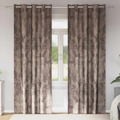 vidaXL Cortine din catifea 2 buc. Cappuccino 260 x 140 cm Catifea