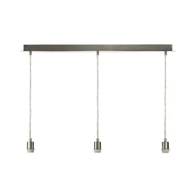 Lampa suspendata 3 Light Satin Chrome E27 Suspension With Clear Cable