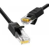 PATCH CORD UTP Ugreen Cat6, "NW102" fire din cupru, flat cable, viteza maxima 1 Gbps, 8m, negru 50177