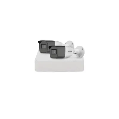 Sistem supraveghere exterior basic HikVision, 2 camere, 2 MP, IR 40 m, 2.7 - 13.5 mm, zoom manual