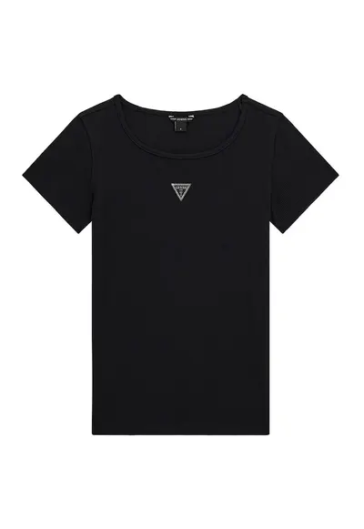 Tricou uni din amestec de bumbac - Negru