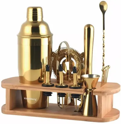 Set pentru cocktailuri Klausberg - KB 7583, 17 piese, auriu