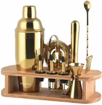 Set pentru cocktailuri Klausberg - KB 7583, 17 piese, auriu