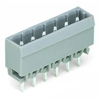THT male header; 1.2 x 1.2 mm solder pin; straight; Pin spacing 5 mm; 18-pole; gray