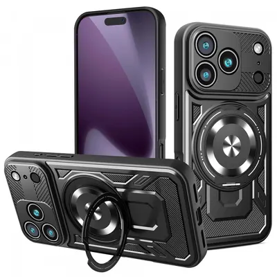 Husa pentru Apple iPhone 17 Pro, Techsuit, RuggedCam, Neagra