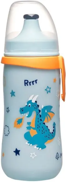 Biberon cu clapetă NIP - Cana pentru copii, pentru băieți, 330 ml