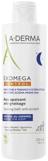 A-Derma Exomega Control Tratament de baie calmant anti-zgârieturi, 200 ml