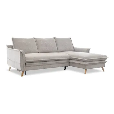 Colțar grej extensibil/cu spațiu de depozitare (cu colț pe partea dreaptă/cu șezlong) Charming Charlie – Miuform