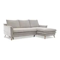 Colțar grej extensibil/cu spațiu de depozitare (cu colț pe partea dreaptă/cu șezlong) Charming Charlie – Miuform