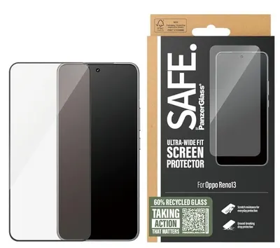 Protector de sticlă SAFE - Ultra Wide Fit, Oppo Reno 13, transparent