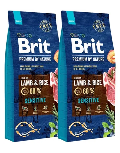 BRIT Premium By Nature Sensitive Lamb hrana uscata caini adulti cu tract digestiv sensibil, cu miel 30 kg (2 x 15 kg)