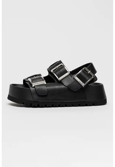 Sandale flatform Jane Athena - Negru