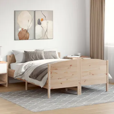 vidaXL Cadru de pat fără saltea, 150x200 cm, lemn masiv pin