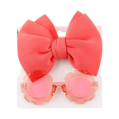 Set Ochelari si Bentita pentru Fetite, Marime Universala - Portocaliu