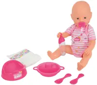 Papusa-bebe care face pipi Simba Toys New Born Baby - Cu olita si accesorii, 38 cm