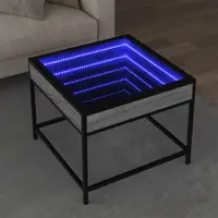 vidaXL Măsuță de cafea cu LED infinity, gri sonoma, 50x50x41 cm