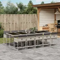 Gossi set mobilier de gradina cu perne 11 piese gri deschis poliratan
