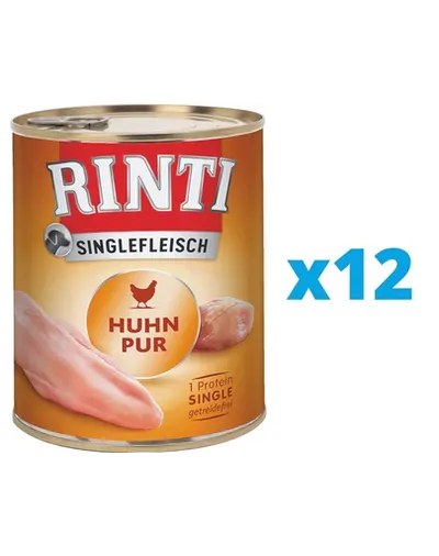 RINTI Singlefleisch Chicken Pure 12 x 400 g hrana monoproteica cu pui