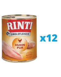 RINTI Singlefleisch Chicken Pure 12 x 400 g hrana monoproteica cu pui